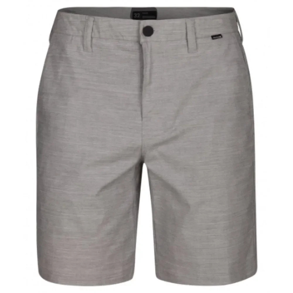 Hurley Men's Gray Striped Textured Flat Front Bermuda Short Size 32